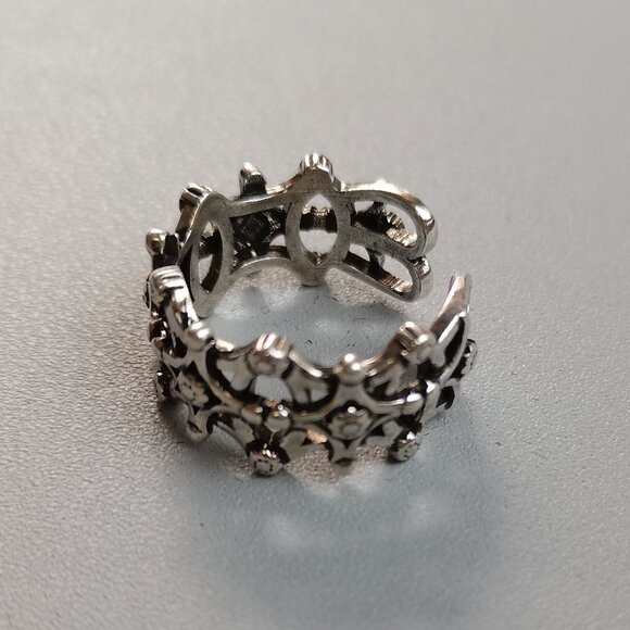 Second-hand women's classic vintage silver ring - Picture 5 of 5